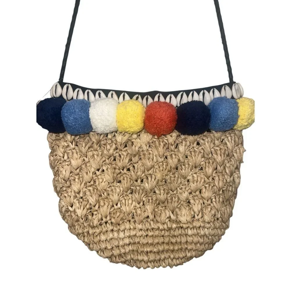 ✨Anthropologie Cleobella Crossbody Shells & Pompom Bag✨